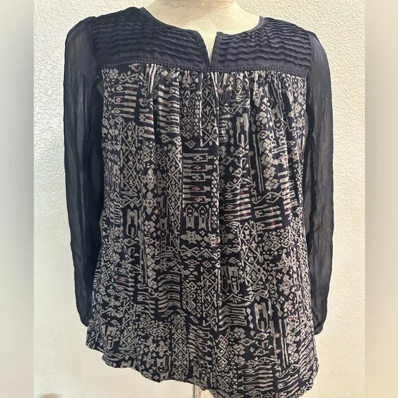 Lucky Brand Women’s Sheer long Sleeve Top| Size L - Picture 5 of 12